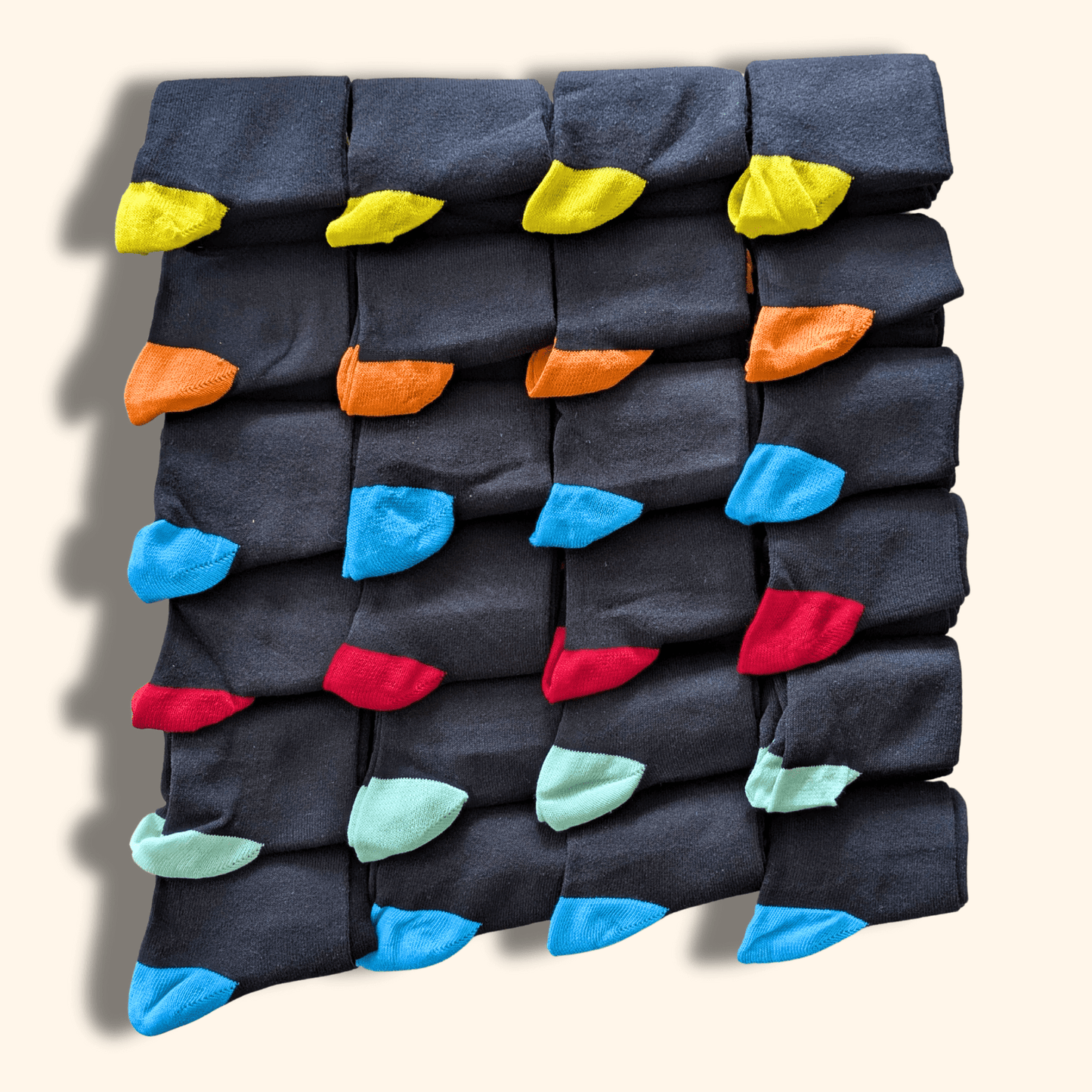Sock Stack 24 Pairs Men's Cotton Colourful Heel Toe Black Argyle Diamond Easycare Comfortable Durable Shoe Socks For Work School Business Wear UK 6-11