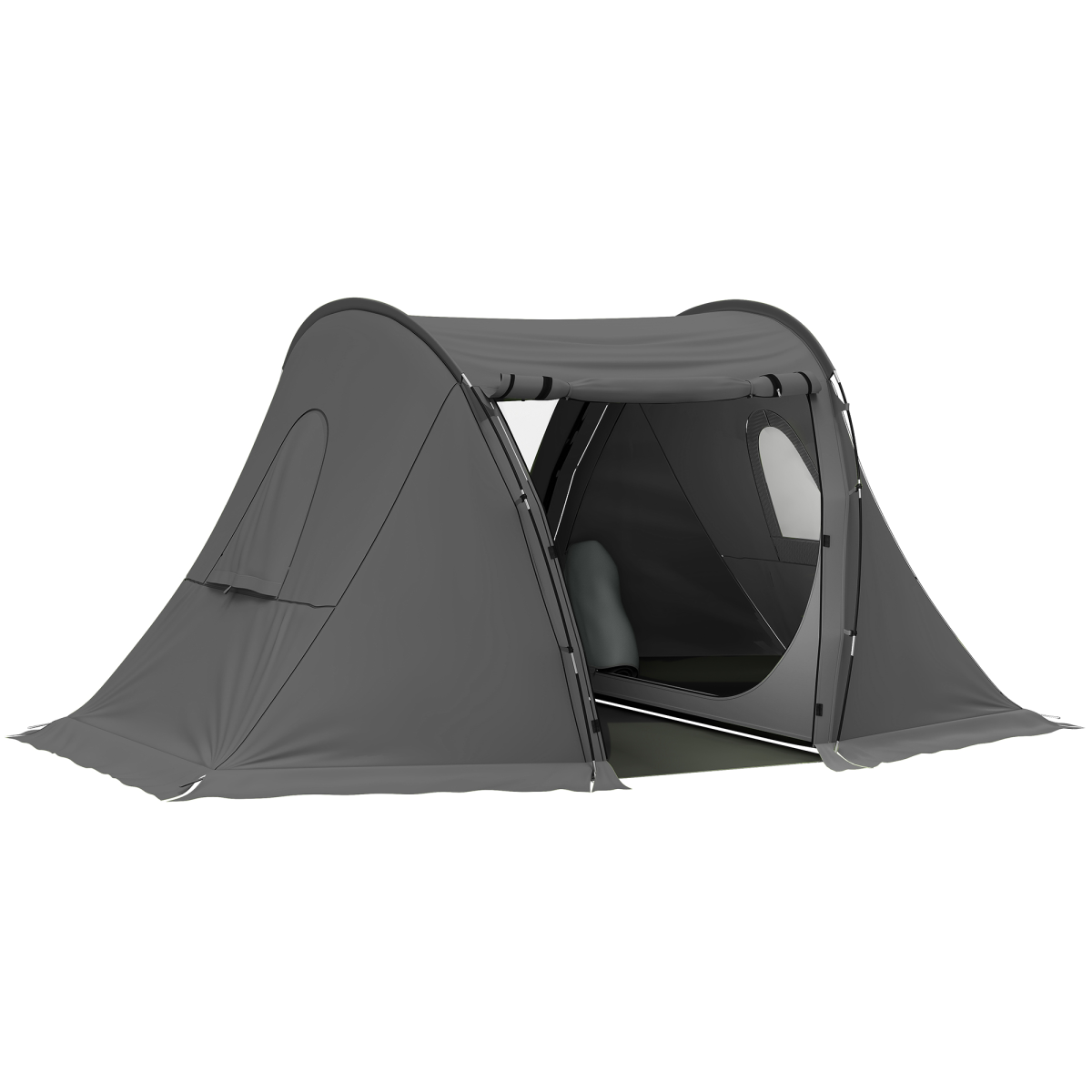 Outsunny 3 Man Camping Tent with 2 Bedrooms, 3000mm Waterproof