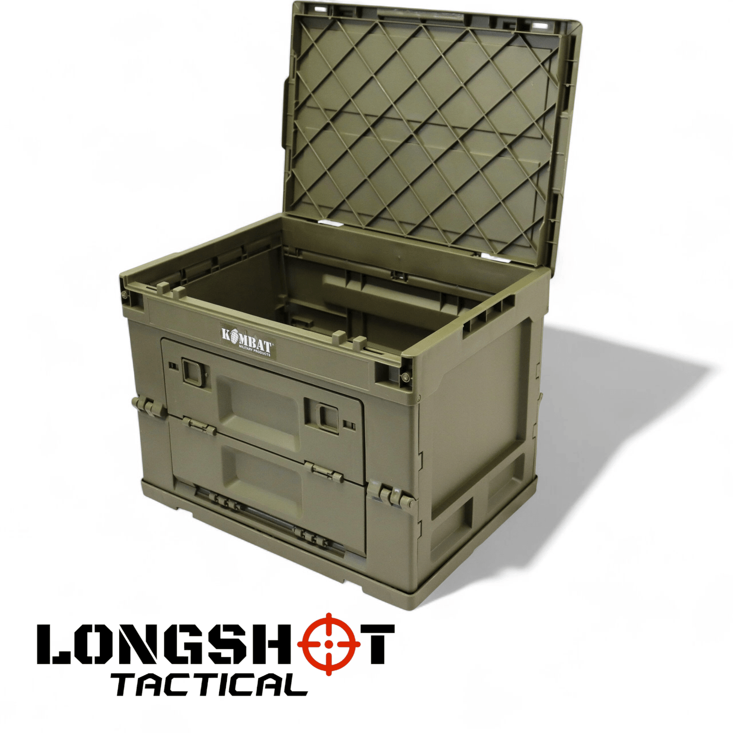 Kombat UK Military Folding Storage Box Storage Stackable Camping - Olive Green