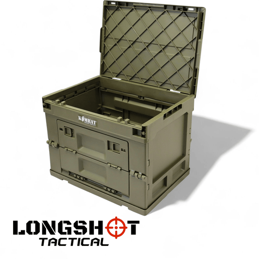 Kombat UK Military Folding Storage Box Storage Stackable Camping - Olive Green